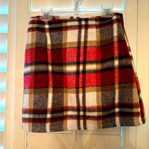 Red plaid skirt